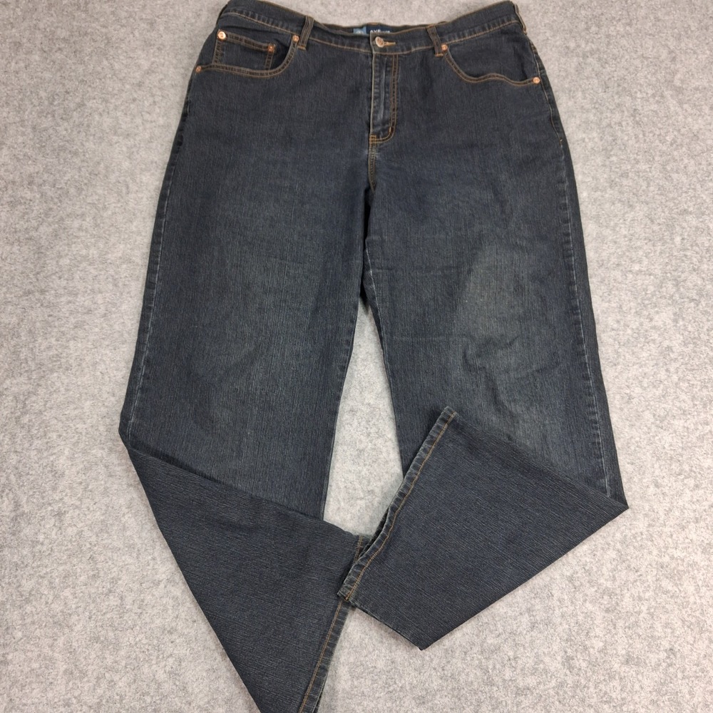 Avenue Blues Jeans Womens 16 Petite Blue Dark Wash Stretch‎ Straight Leg